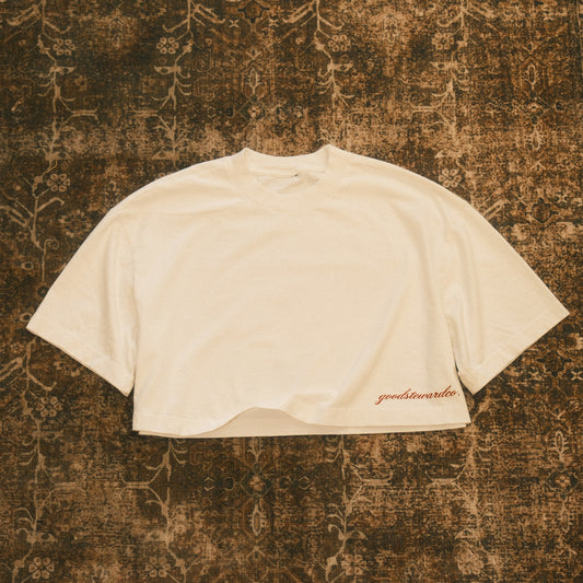 Found Faithful Cropped Tee - Vintage White