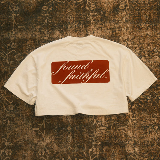 Found Faithful Cropped Tee - Vintage White